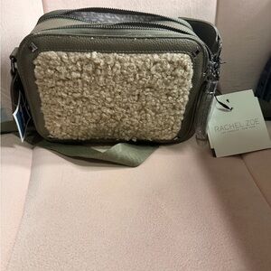 Rachel Zoe Khaki and Cream Men's Messenger Bag